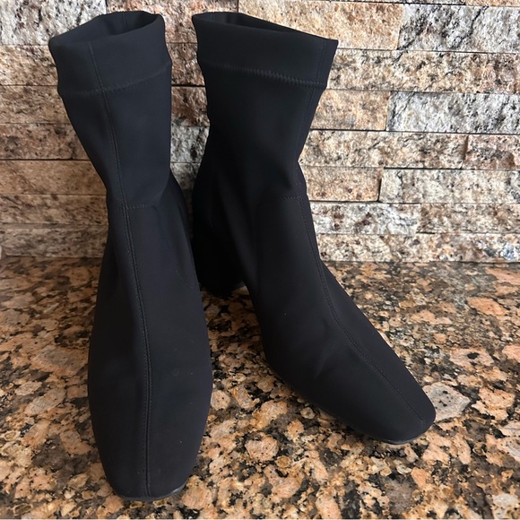 PEDRO GARCIA Women's 65mm Idoia Black Stretch Block Heel Boots - Picture 5 of 9